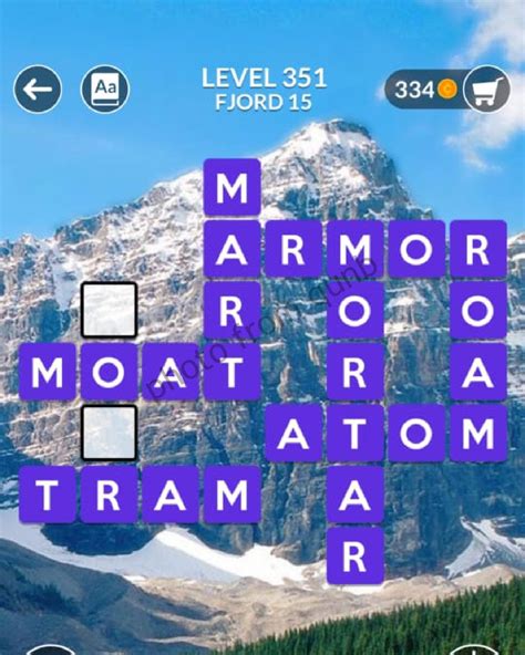 Wordscapes Level 351, Fjord 15 .